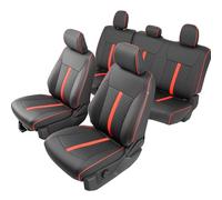 DrCarNow Car Seat Covers for Ford F-150: 2015-2025 SuperCrew XL XLT, Full Coverage Leather Truck Seat Protectors, for F150 Pickup Truck Seat Liners for 1st & 2nd Row Bucket Seats Accessories