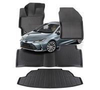 DrCarNow for Toyota Corolla Floor Mats 2024 2023 2022 2021 2020, Custom Fit 1st & 2nd Row with Cargo Liner All-Weather Floor Liners for Corolla Sedan Accessories 2020-2024 (Not for Hatchback)