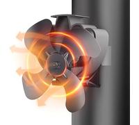Drcokars Stove Fan, Log Burner Fan, Magnetic Chimney Fan Silent, 4 Blade Heat Powered Wood Burner Fans for Wood, Fireplace, Log Burners, Eco-Friendly, Efficient Heat Distribution (HL-600A)