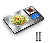 Drcowu Dual Platform Kitchen Scales Digital with 2 Precisions, 1g & 0.01g, Large 15kg & 500g Food Weighing Scale for Baking, Cooking, Meal Prep, Yeast and Jewelry, Accumulation Function, LCD Display