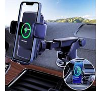 Drcowu Wireless Car Charger, 15W Fast Qi Car Wireless Charger Phone Holder Mount Automatic Sensor, Upgraded Vent Mount, for iPhone 11/12/13 14 Pro Max, Samsung Galaxy S20/S21 S10+ S9+ Note 9, etc