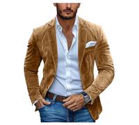 DRCUIVS Men's Faux Suede Blazer Peak Lapel Slim Fit Single-Breasted Business Suit Jacket Formal Wedding Party Sport Coat Camel X-Large