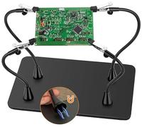 Drdefi Magnetic Helpful Hands for Soldering, Third Hand, Soldering Station with Alligator Clips, PCB PCB Board Holder Tool, 4 Gooseneck Arms, Non-Slip Base for Electronics Repairs, Jewellery, Hobby