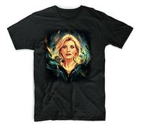 DrDoctor Who White Yellow Black red Mens t Shirt Men 13th Doctor Alice X Zhang (Black) (Gents)(Large)