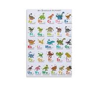 DRDPLXGU Dinosaur ABC Poster Engaging Alphabet Educational Poster for Classroom & Nursery Canvas Poster Bedroom Decor Landscape Office Room Decor Gift 12x18inch(30x45cm)