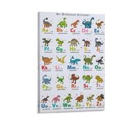 DRDPLXGU Dinosaur ABC Poster Engaging Alphabet Educational Poster for Classroom & Nursery Canvas Poster Bedroom Decor Landscape Office Room Decor Gift 08x12inch(20x30cm)