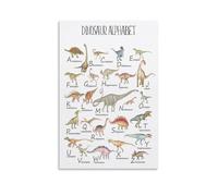 DRDPLXGU Dinosaur Alphabet, ABC Poster, Kids Children Learning, Nursery Decor, Learning Home School,Preschool Poster Canvas Poster Bedroom Decor Landscape Office Room Decor Gift 16x24inch(40x60cm)