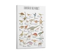 DRDPLXGU Dinosaur Alphabet, ABC Poster, Kids Children Learning, Nursery Decor, Learning Home School,Preschool Poster Canvas Poster Bedroom Decor Landscape Office Room Decor Gift 12x18inch(30x45cm)