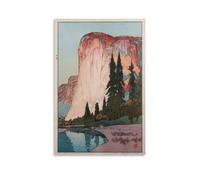 DRDPLXGU Hiroshi Yoshida El Capitan Yosemite Shin Hanga Woodblock Poster Canvas Poster Wall Art Decor Print Picture Paintings for Living Room Bedroom Decoration 16x24inch(40x60cm)