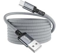 Dreaazhi Extra Long USB C Charging Cable 5M,3.1A Fast Charging Cable USB type C Braided for PS5 Controller,iPhone 15,Samsung Galaxy S10/S9/S8 Plus,Note 10 9 8,LG V30 V20 G6 G5,Moto,LG,HUWEI etc Grey