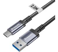 Dreaazhi USB C Data Cable 2M, USB 3.1 Gen 2 Cable 3.1A Fast Charging, 10GB Data transfer Cable USB to Type C for Samsung Note20,Galaxy S23,Samsung T7, SanDisk Extreme Portable SSD, Crucial X8, WD