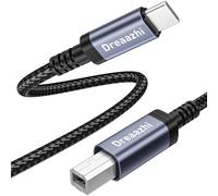 Dreaazhi USB C Printer Cable 2M, Braided Compatible with HP, Epson, Canon Printer, Scanner, Lexmark; USB C to USB B Cable for MacBook Pro/Air, iMac, XPS, ASUS, Lenovo Computers