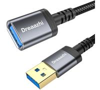 Dreaazhi USB3.0 Extension Cable 1M, 5GbpsType A Male to Female Extension Cable Braided Compatible with USB Keyboards, Mice, Xbox, Flash Drives, Hard Drives, Printers etc
