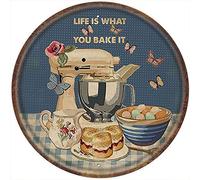 Dreacoss BAKING - Bake Life Is What You Bake It Vintage Style Round Tin Sign Retro Tea Cake Plate Decor Vintage Metal Tin Sign Wall Plaque Poster Cafe Bar Pub Beer Club Wall Home Decor 12x12 Inch
