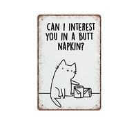 Dreacoss Butt Napkin Tin Signs Retro Funny Metal Sign Vintage Poster Wall Art for Kitchen Garden Bathroom Farm Home Coffee Decor Tin Sign, 20x30 cm