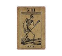 Dreacoss Death Tarot Card Tin Signs, Occult Retro Funny Metal Sign Vintage Poster Wall Art for Kitchen Garden Bathroom Farm Home Coffee Decor Tin Sign, 8x12 inches
