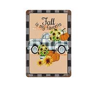 Dreacoss Fall is My Favorite Pumpkin for Home,Living Room,Kitchen,Dining Room,Bedroom,Farmhouse,Garden Metal Vintage Tin Sign Wall Decoration 8x12inch
