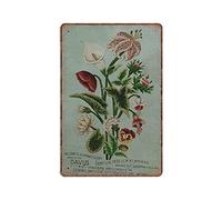 Dreacoss Flowers Vintage Advertising Enamel Tin Signs Wall Plaque Retro Funny Metal Sign Vintage Poster Wall Art for Kitchen Garden Bathroom Farm Home Coffee Decor Tin Sign, 20x30 cm