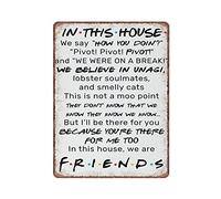 Dreacoss In This House We Are Friends Tin Sign, Friends Quotes Poster, Retro Funny Metal Sign Vintage Poster Wall Art Home Decor, 12 x 16 inches