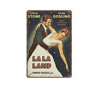 Dreacoss Lala Land Tin Signs, Movie Emma Stone Ryan Gosling Dancing Retro Funny Metal Sign Vintage Poster Wall Art for Kitchen Garden Bathroom Farm Home Coffee Decor Tin Sign, 20 X 30 cm(8x12inch)