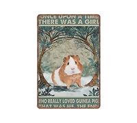 Dreacoss Once upon A Time There Was A Girl Who Really Loves Guinea Pigs Tin Signs, Vintage Animal Poster Metal Sign Iron Painting Home Decor Funny Kitchen Retro Parlor Garage Gifts, 20X30cm