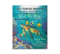Dreacoss Sea Turtle Wisdom Metal Tin Sign, Vintage Plaque Poster Home Wall Decor 8x12inch