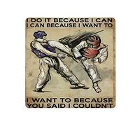 Dreacoss Taekwondo I Do It Because I Can Vintage Tin Sign Taekwondo Decor Sport Wall Decor Vintage Art Poster Plaque Home Wall Decor Entryway Decor Gallery Wall Signs 12x12 Inch