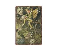 Dreacoss The Poplar Fairy Tin Signs Vintage Style Flower Fairies Cicely Mary Barker, Funny Vintage Metal Tin Sign Plaqu Poster Wall Art Pub Bar Kitchen Garden Bathroom Home Decor, 20X30 cm