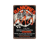 Dreacoss The Ramones Punk Music Concert Tin Signs Retro Funny Metal Sign Vintage Poster Wall Art for Kitchen Garden Bathroom Farm Home Coffee Decor Tin Sign, 20x30 cm