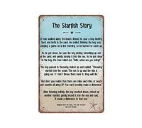 Dreacoss The Starfish Story, Beach Tin Signs, Coastal Decor, Funny Vintage Metal Sign Plaqu Poster Wall Art Pub Bar Kitchen Garden Bathroom Home Décor, 140 X 200 m(8x5.5inch)