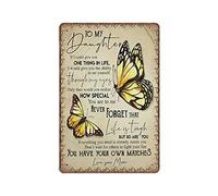 Dreacoss To My Daughter, If I Could Give You One Thing in Life, I Would Give You The Ability to See Yourself through My Eyes Vintage Metal Sign Wall Art Kitchen Garden Bathroom Decor, 140mm x 200mm