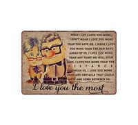 Dreacoss Up Carl And Ellie Tin Signs, I Love You The Most Wall Art, Retro Funny Metal Sign Vintage Poster Wall Art for Kitchen Garden Bathroom Farm Home Coffee Decor Tin Sign, 20x30 cm