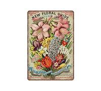 Dreacoss Vintage Flowers Tin Signs Bouquet Floral Nature Plants Kitchen Garden Victorian Funny Metal Sign Plaqu Poster Wall Art Pub Bar Bathroom Home Décor, 20 X 30 cm(8x12inch)