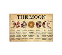Dreacoss Vintage Metal Tin Sign The Moon Waxing Crescent First Quarter Waxing Gibbous Poster Pub Beer Club Wall Home Decor Sign for christmas,New Year ect, 8x12inch
