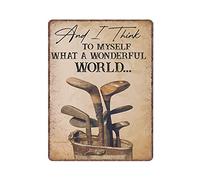 Dreacoss Wonderful World Golf Vertical Tin Signs, Gift for Sports Lover, Golf Lover Gift, Funny Vintage Metal Tin Sign Plaqu Poster Wall Art Pub Bar Kitchen Garden Bathroom Home Decor, 30X40 cm
