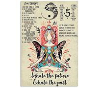 Dreacoss Yoga Girl Inhale The Future Exhale The Past Poster Yoga Lovers Poster Yoga Vintage Poster Metal Tin Sign