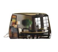 DreadfulDecor Leather Portable Makeup Bag for Cosmetics, Toiletries, and Daily Essentials