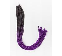 DreadLab - Soft Style Ombre Double Ended Synthetic Dreadlocks Twists 10 Pack (Black - Dark Purple Transitional)