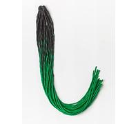 DreadLab - Soft Style Ombre Double Ended Synthetic Dreadlocks Twists 10 Pack (Black - Dark Spring Green Transitional)