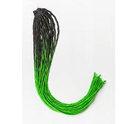 DreadLab - Soft Style Ombre Double Ended Synthetic Dreadlocks Twists 10 Pack (Black - Light Spring Green Transitional)