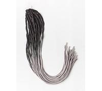 DreadLab - Soft Style Ombre Double Ended Synthetic Dreadlocks Twists 10 Pack (Black - Silver Transitional)