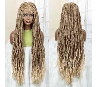 Dreadlock Braided Wigs Synthetic Lace 36 Inches Colorful Knotless Box Braiding Hair Wig For Women Daily Use