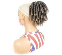 Dreadlock Curly Drawstring Ponytail, Short Clip in on Synthetic Ponytails, Hair Extensions for Black Women Hair Extension for Daily Use(LS5-1BT27)
