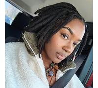 Dreadlock Extensions 100% Real Human Hair Handmade Permanent Hair Extensions for Women Men 60 Strands 2 Inch Thick, 0.2 Inch Dreadlock Hair Extensions for Dyeing Curling (Black