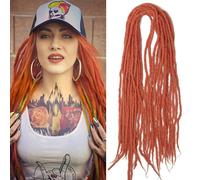 Dreadlock Extensions,22 Inch Double Ended Dreadlocks Extensions,Dreads Extensions 15 Strands Brick Red-54 Handmade Wool Hip-Hop Reggae Braid In Dreads Dreadlock