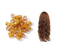 Dreadlocks Adjustable Metal Hair Cuffs Hair Braiding Beads Hair Accessory, Clip Hair Braiding Beads Rings Hair Styling for Women Gir 100PCS Gold
