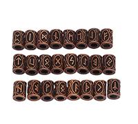 Dreadlocks Beads 24 Pcs Viking Beard Bead Antique Copper Hair Beads Vintage Large Hole Metal Dreadlocks Tube Beads for DIY Jewelry Hair Decoration