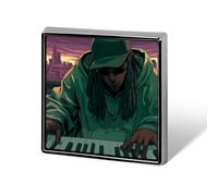 Dreadlocks Singer Square Metal Badges Decorative Brooches