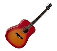 Dreadnought Acoustic Guitar by Gear4music Cherry Sunburst