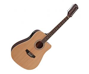 Dreadnought Cutaway 12 String Electro Acoustic Guitar by Gear4music